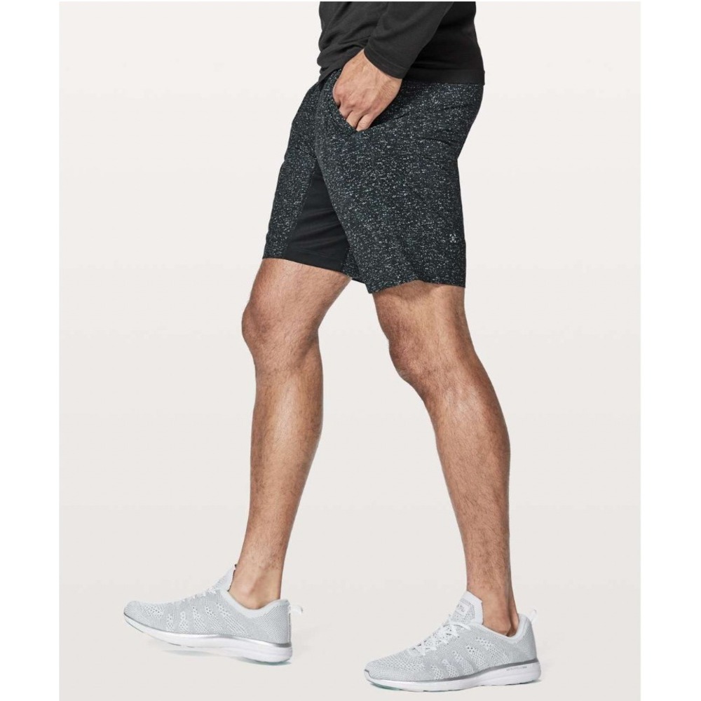 Lululemon T.H.E. Short 9 Inch Linerless Mix‎ Match Asphalt Grey Black XL